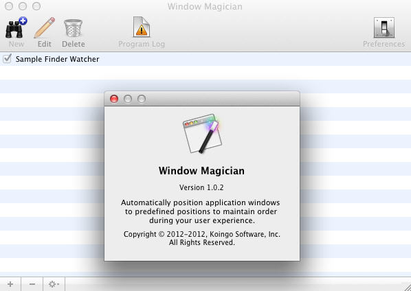 Window Magician 1.0 : Main Window