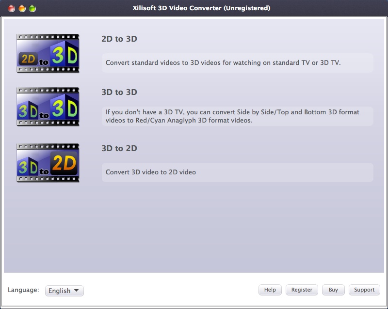 Xilisoft 3D Video Converter 1.1 : Main Window