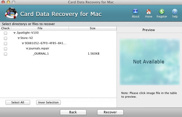 Card Data Recovery for Mac 2015.0 : Results