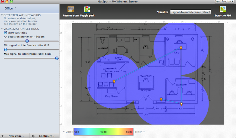 NetSpot: WiFi survey & wireless scanner 1.3 : Visualize measurements