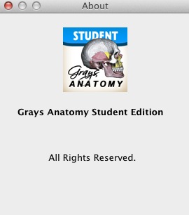 Gray's Anatomy Premium Edition 1.3 : About window