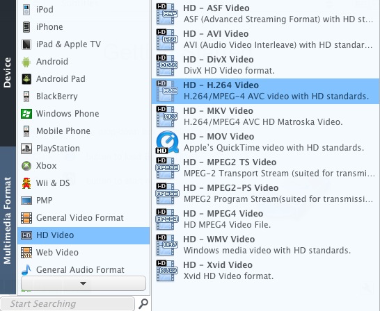 AVCWare Blu Ray Ripper 2.1 : Profiles