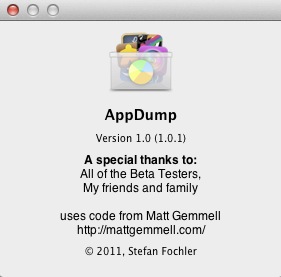 AppDump 1.0 : About window