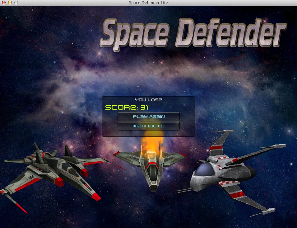 Space Defender Lite 1.1 : You lose