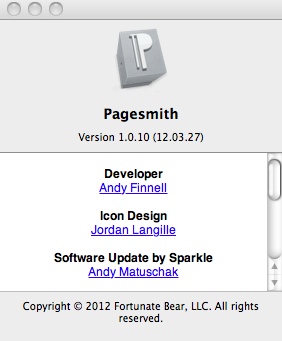 Pagesmith 1.0 : Main window