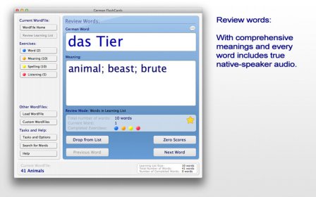 German FlashCards BASIC screenshot