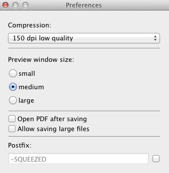 PDF Squeezer 2.2 : Preferences
