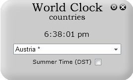 World Clock - countries 1.7 : Main window