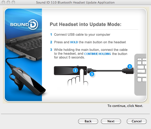 Sound ID 510 Update Application 1.0 : Main window