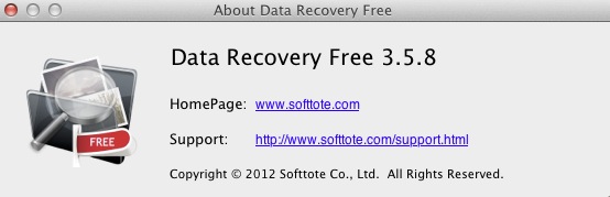 Data Recovery Free 3.5 : About window