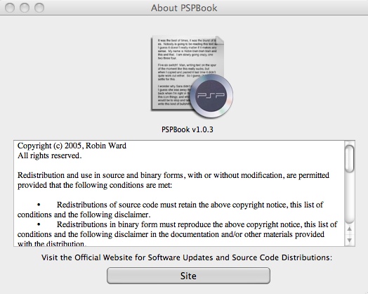 PSPBook 1.0 beta : Main window