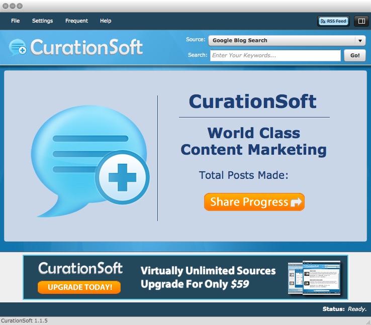 CurationSoft 1.1 : Main window