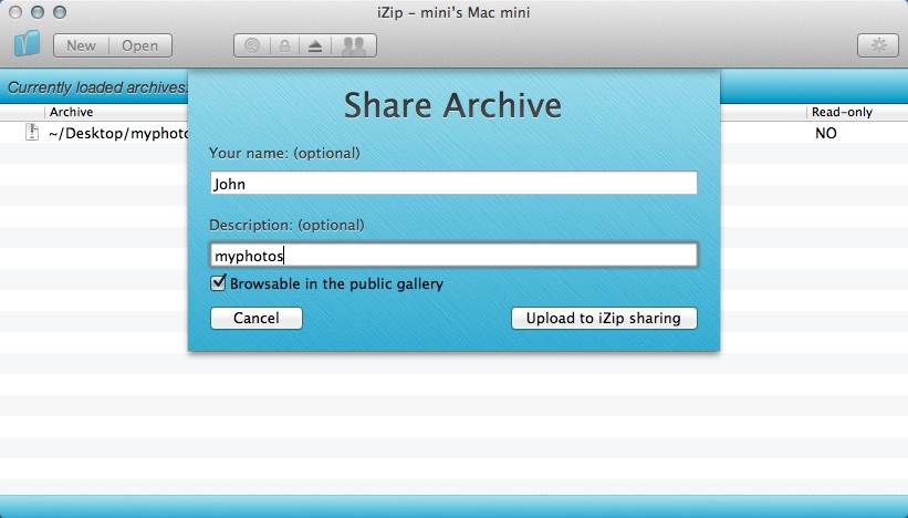 iZip 2.0 : Sharing Archive File