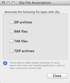 iZip 2.0 : File Associations