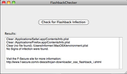 FlashbackChecker 1.0 : Scan Completed