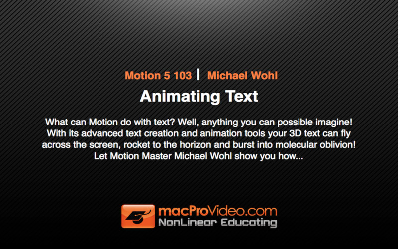 Course For Motion 5 103 - Animating Text 1.0 : Course For Motion 5 103 - Animating Text screenshot