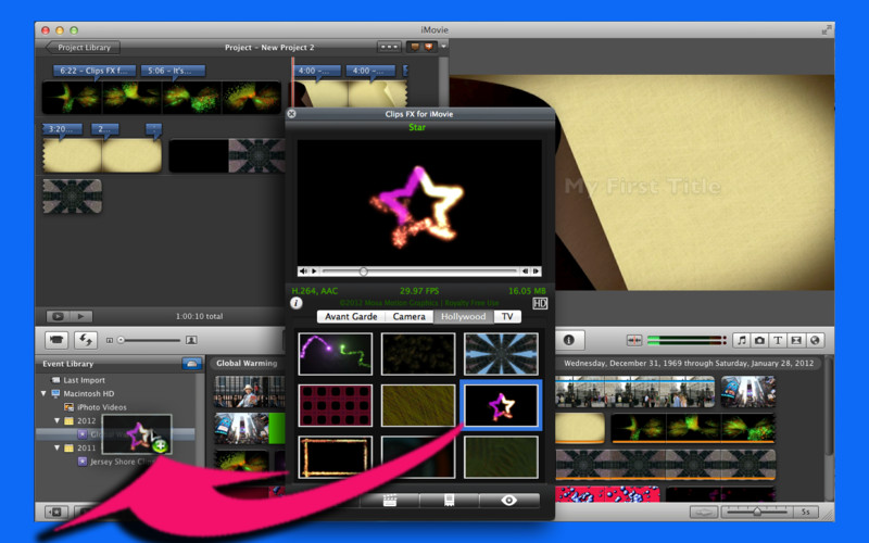 Clips FX for iMovie 1.0 : Clips FX for iMovie screenshot