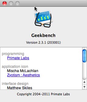 Geekbench 2.3 : About