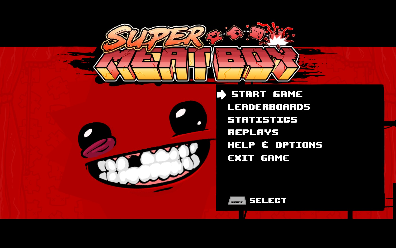SuperMeatBoy 1.0 : Main menu