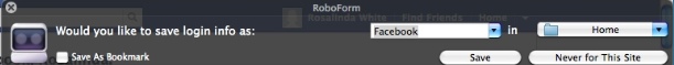 RoboForm 1.1 : Save login info