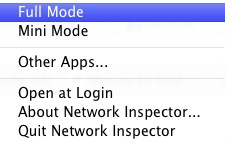 Network Inspector 1.0 : Menu