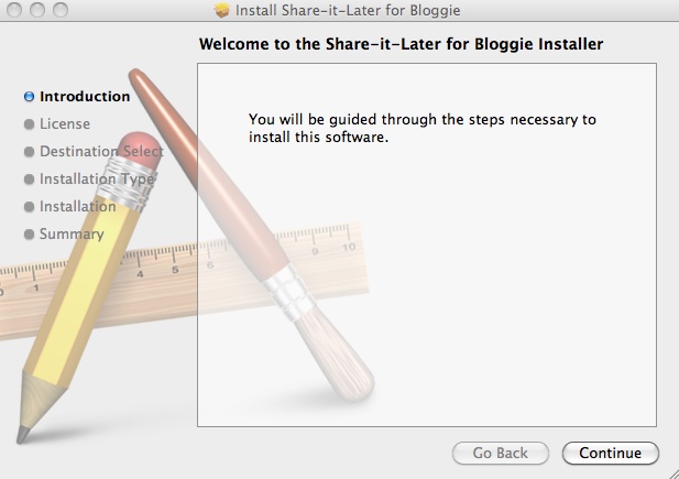 Share-it-Later for Bloggie 1.0 : Main window