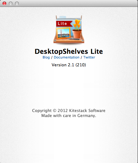 DesktopShelves Lite 2.1 : About Window