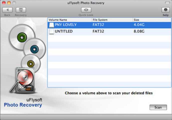 uFlysoft Photo Recovery 1.9 : Main window