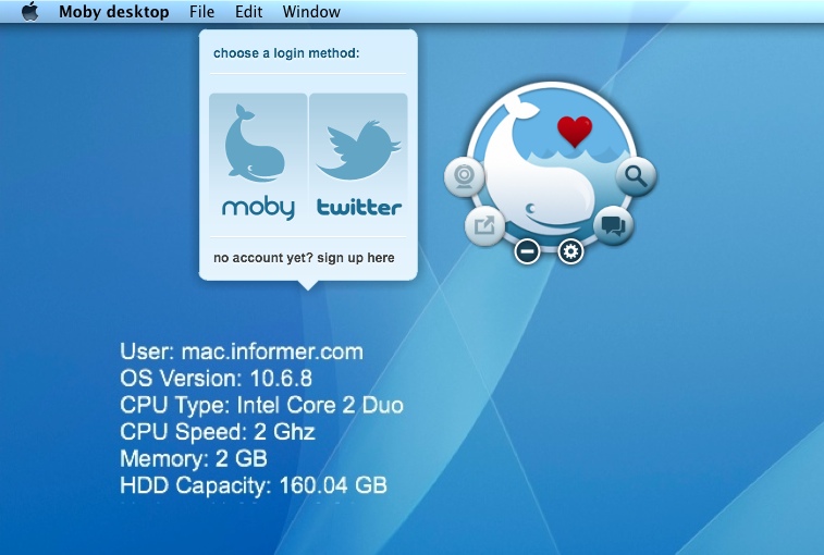 Moby desktop 1.2 : Main window