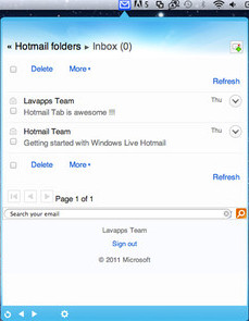 MailTab for Hotmail 1.1 : Main window