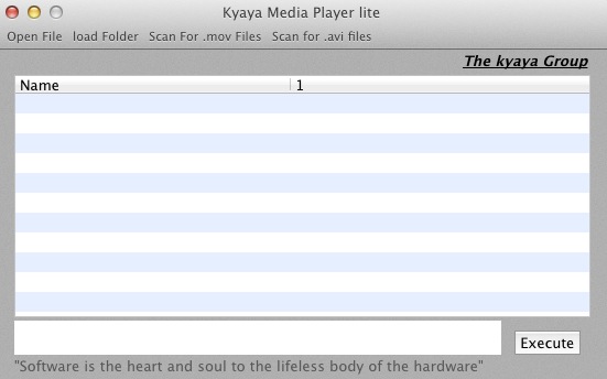 Kyaya Media Player Lite 1.0 : Main window