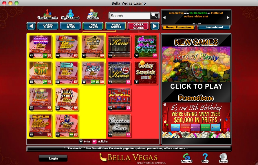 Bella Vegas Casino 2.9 : Main window