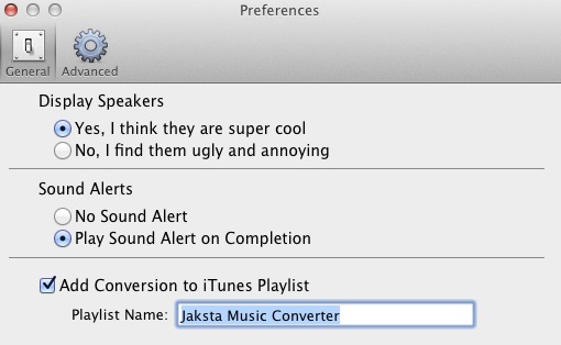 Jaksta Music Converter 1.4 : Preferences