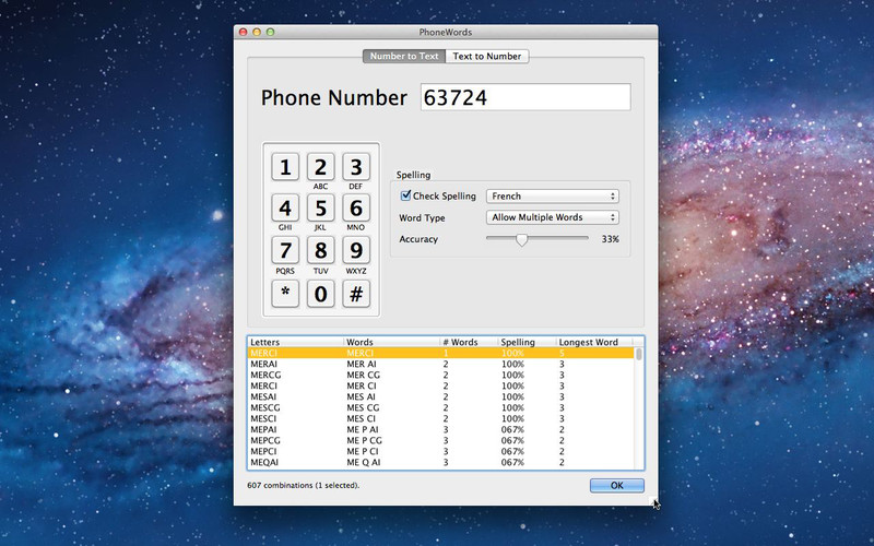 PhoneWords 1.1 : PhoneWords screenshot