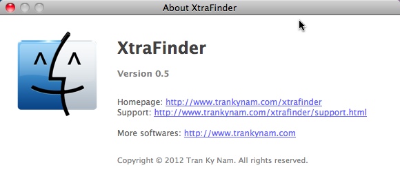 XtraFinder 0.5 : About Window
