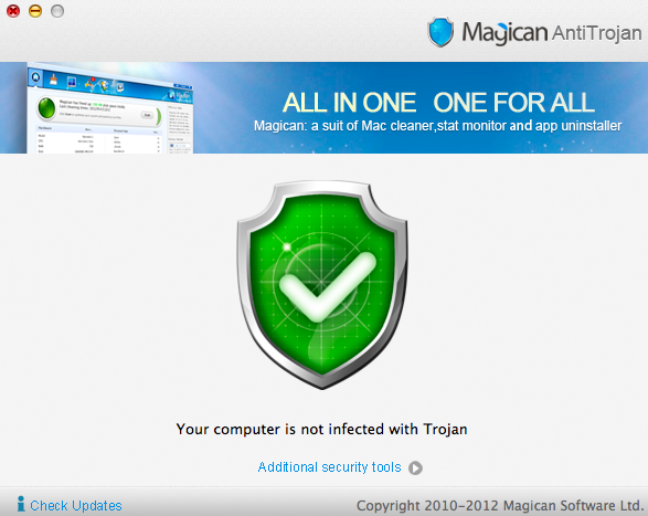 MagicanAntiTrojan 1.1 : Program Window