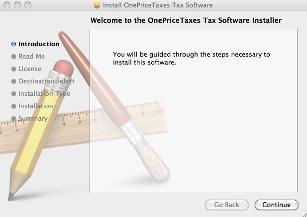 OnePriceTaxes Tax Software 1.0 : Main window
