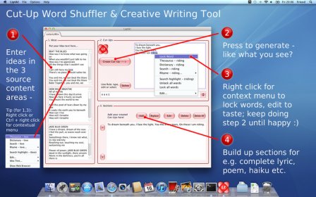 Liptikl - Cut-Up Word Shuffler & Creative Writing Tool screenshot