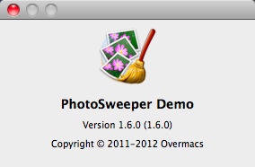 PhotoSweeper 1.6 : About window