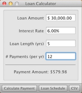 Loan Calculator 2.2 : Main Screen
