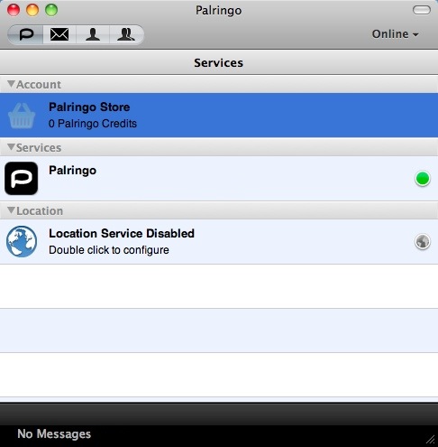 Palringo Instant Messenger 4.4 : Main window