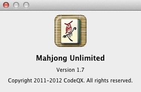 Mahjong Unlimited Free 1.7 : About window