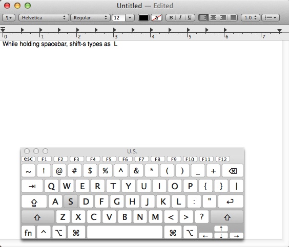 Mirror-QWERTY: One-Hand Typing 1.3 : TextEdit Demo