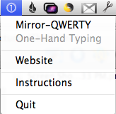Mirror-QWERTY: One-Hand Typing 1.3 : Menu Icon