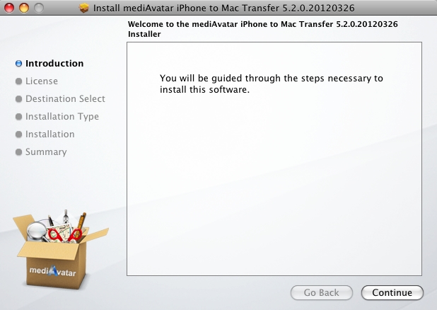 mediAvatar iPhone to Mac Transfer 5.2 : Setup
