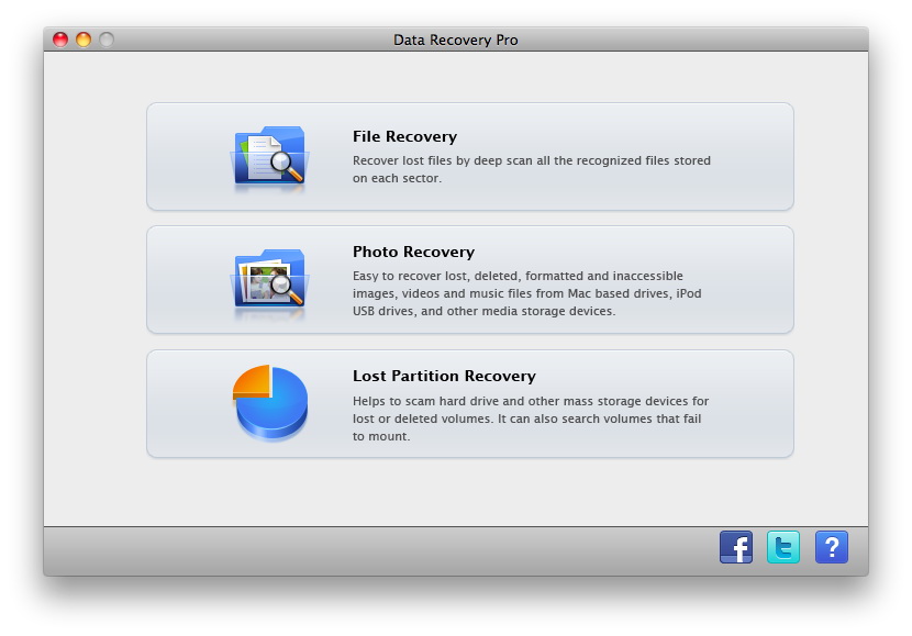 Leawo Data Recovery for Mac 1.2 : Main Window