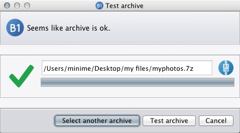 B1 Free Archiver 1.4 : Testing Archive File