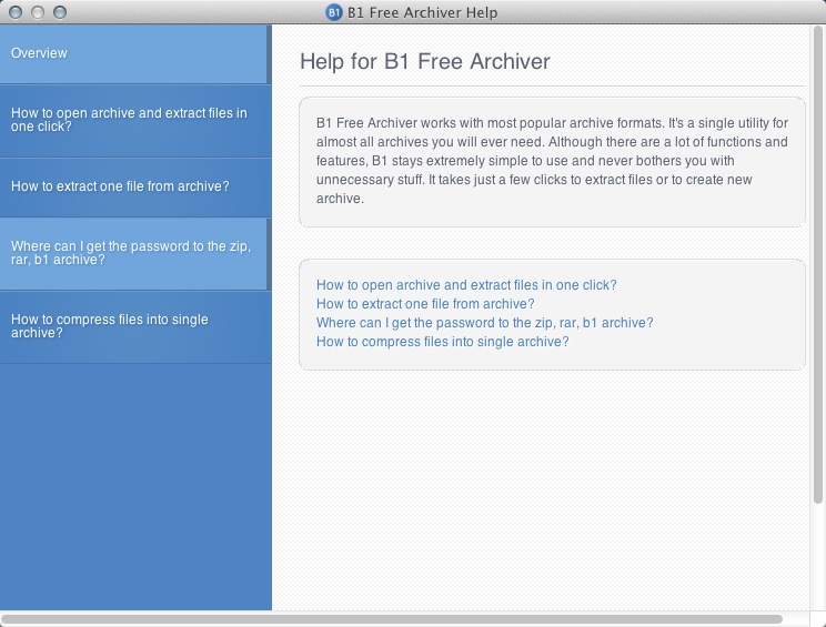 B1 Free Archiver 1.4 : Help Guide