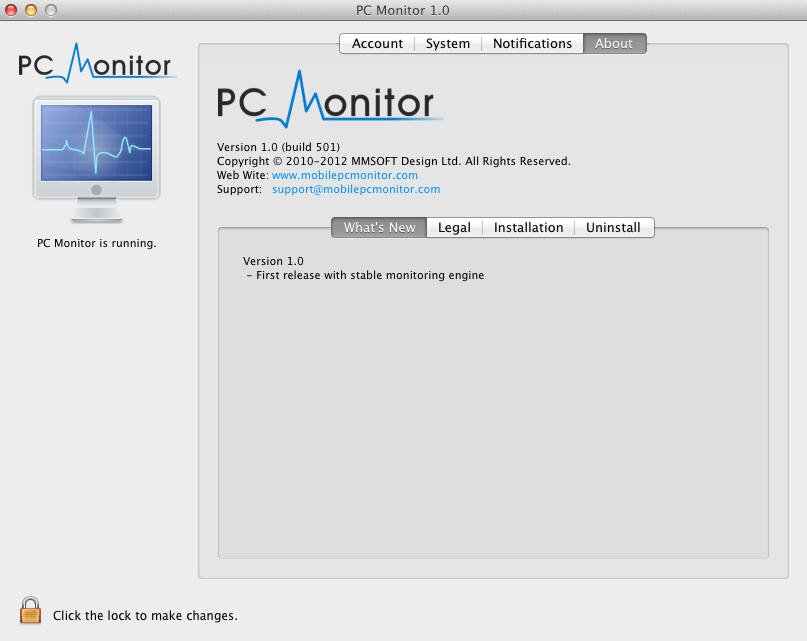 PC Monitor 1.0 : Main Window