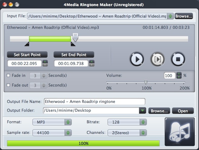 4Media Ringtone Maker 2.0 : Completed Conversion Window